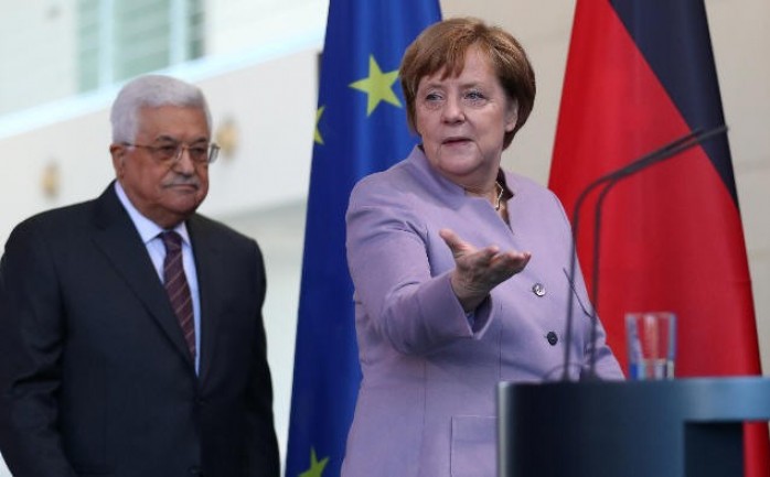 المستشارة الألمانية مع الرئيس محمود عباس
