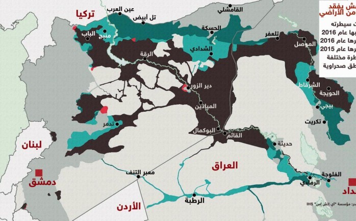 خسر تنظيم داعش مزيدا من الأراضي التي كان يسيطر عليها خلال الشهور التسعة الأولى من العام الجاري بحسب تحليلات لمراكز معلومات استراتيجية.

وذكرت التحليلات أن التنظ