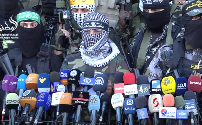 مؤتمر صحفي للأذرع العسكرية لفصائل المقاومة بغزة حول ما يجري بمدينة القدس