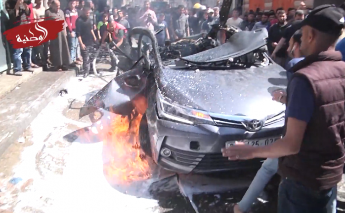 استشهاد المواطن حامد الخضري باستهداف سيارته بمدينة غزة