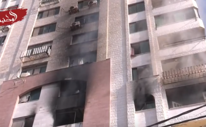 استهداف شقة سكنية بأحد الأبراج غرب مدينة غزة
