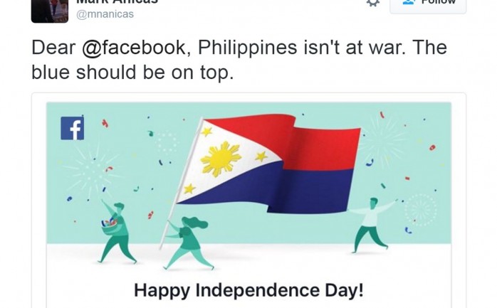 اعتاد "فيسبوك" على الاحتفال بالمناسبات العالمية، منها الأعياد الوطنية في كل بلد على حدة.

وكانت الأمور ستمر ببساطة في الفيليبين لولا أن دخل الفيليبينيون إلى حساباتهم الفيسبوكية صباحاً ليكتش