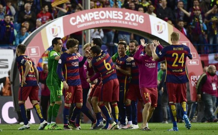 حافظ برشلونة على لقب كأس ملك اسبانيا للسنة الثانية على التوالي عقب تغلبه في المباراة النهائية التي جرت ليل الأحد على اشبيلية بنتيجة 2-0 في الوقت الإضافي من المباراة.

سجل هدفي برشلونة جوردي