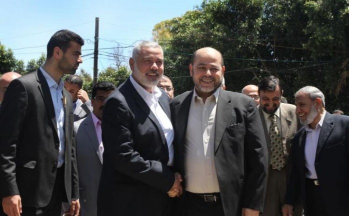 عضو المكتب السياسي لحركة حماس موسى أبو مرزوق ورئيس المكتب السياسي لحماس اسماعيل هنية