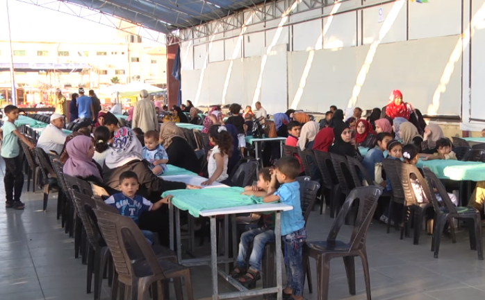 المائدة أقيمت في ساحة الشاليهات غرب مدينة غزة