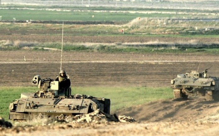 الآليات العسكرية لقوات الاحتلال الاسرائيلية تتوغل شرق البريج
