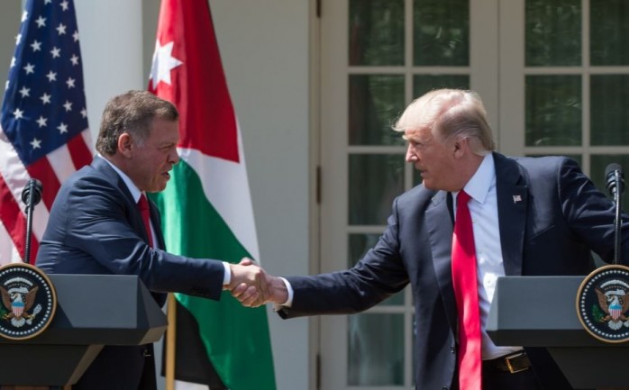 مؤتمر صحافي عقده ترمب مع ملك الأردن