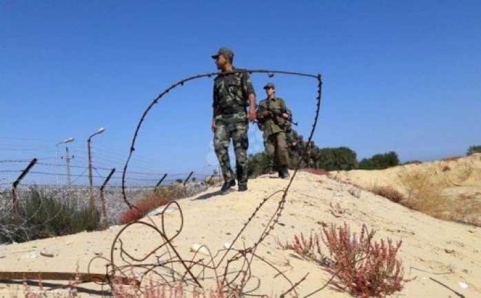 عناصر من الضبط الميداني على الحدود الفلسطينية المصرية