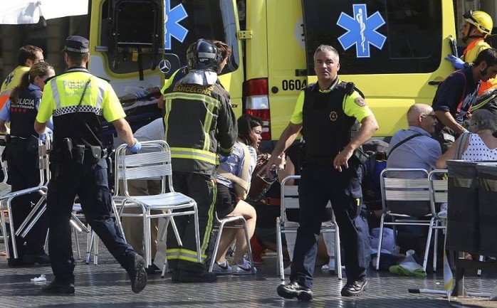 جانب من عملية الدهس الإرهابية في برشلونة