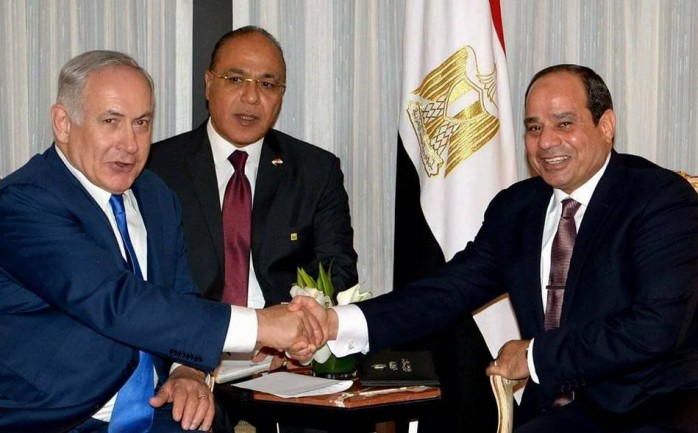 الرئيس محمود عباس والرئيس المصري والرئيس نتنياهو