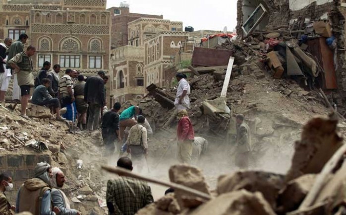 جانب من الدمار في مدينة صنعاء في اليمن