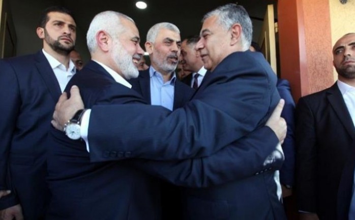 وزير المخابرات المصرية خالد فوزي واسماعيل هنية في غزة