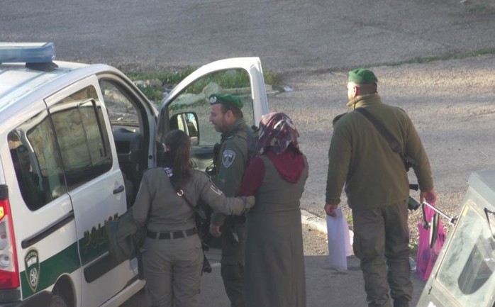 قوات الاحتلال خلال اعتقالها فتاة في الخليل