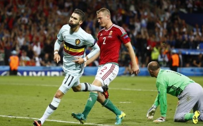 انهى المنتخب البلجيكي رحلة نظيره المجري في بطولة كأس أمم أوروبا عقب تغلبه عليه بنتيجة 4-0 ضمن منافسات دور الـ 16 من المسابقة.

وسجل رباعية بلجيكا توبي ألديرفيريلد 10, وميشي باتشواي 78, وإيد