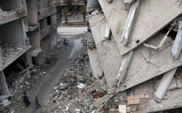 مبان في الغوطة الشرقية دُمرت بعد أن تعرضت لقصف عنيف مؤخرا