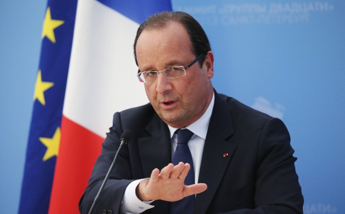 قال الرئيس الفرنسي فرانسوا هولاند إن خيار السلام يخص إسرائيل والفلسطينيين وحدهم، وأن مبادرة فرنسا يمكن أن تساعد في توفير ضمانات لاتفاق دائم وثابت.

&nbs