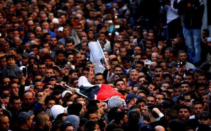 تشييع جثمان أحد شهداء مسيرة العودة الكبرى في غزة