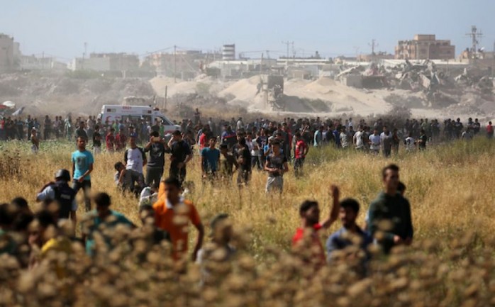 جانب من مواجهات شرق غزة