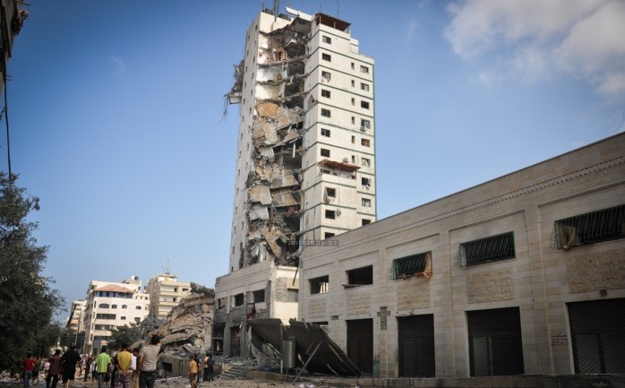 البرج الإيطالي بعد استهدافه خلال العدوان الإسرائيلي الأخير على غزة عام 2014