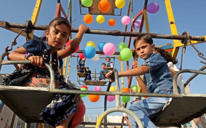 أطفال غزة يحتفلون في عيد الفطر