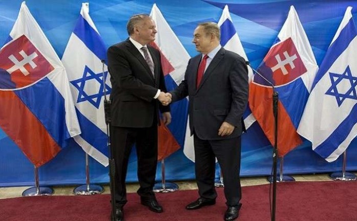 الرئيس السلوفاكي أندريه كيسكا يلتقي رئيس الوزراء الإسرائيلي بنيامين نتنياهو في القدس في 30 مارس عام 2017.