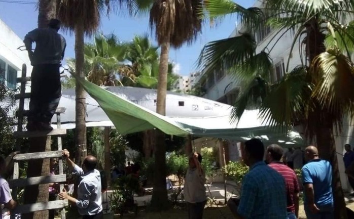 خيمة الاعتصام لموظفي أونروا في غزة