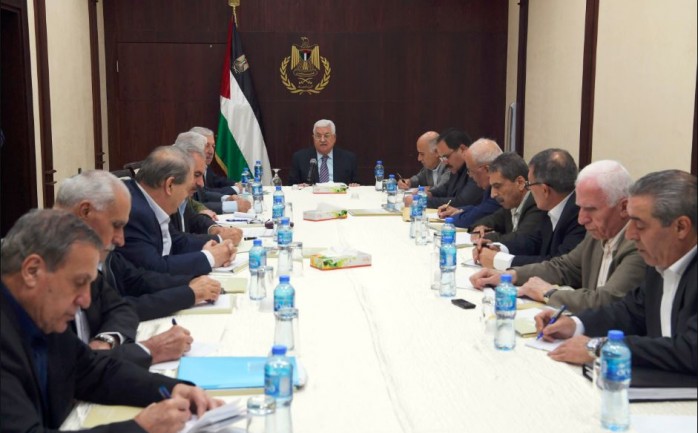 رام الله - الرئيس محمود عباس، أثناء اجتماع اللجنة المركزية لحركة فتح.