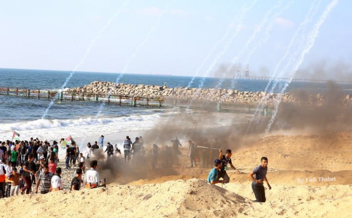 جانب من المسير البحري الـ 11 شمالي قطاع غزة