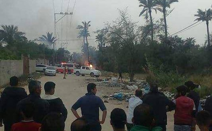 الانفجار الذي أسفر عن استشهاد عناصر من القسام في منطقة الزوايدة بمايو الماضي