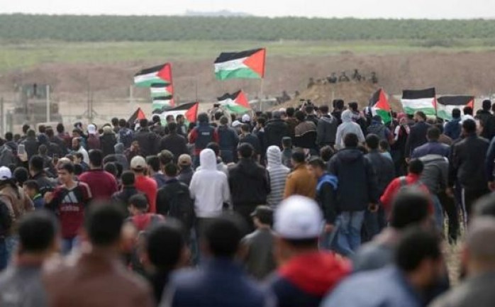 عشرات المواطنين يشاركون في مسيرة العودة شرقي قطاع غزة