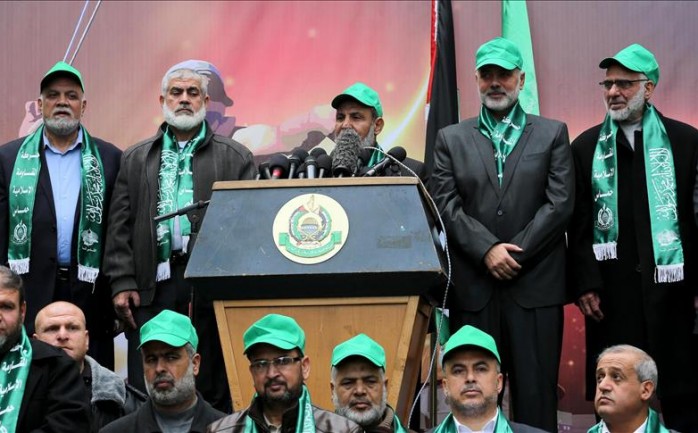 قادة حركة حماس في مهرجان سابق أقيم بغزة