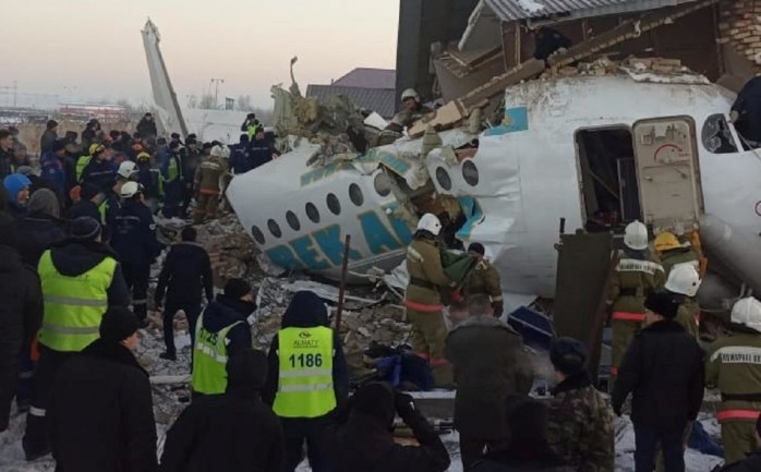 صورة لتحطم الطائرة في كازخستان