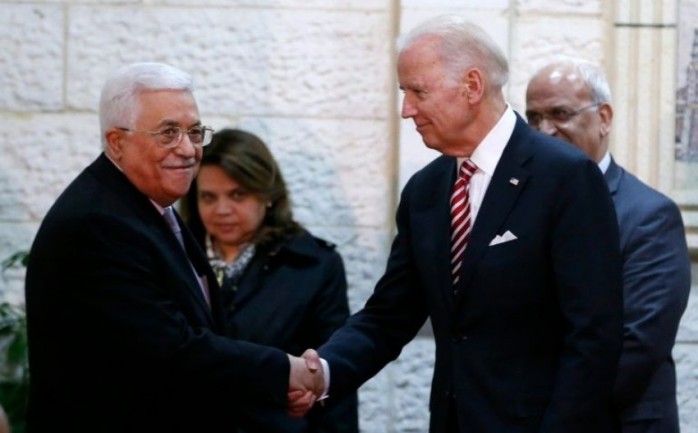 صورة أرشيفية للقاء بين الرئيس محمود عباس والرئيس الأمريكي المنتخب حديثًا جو بايدن