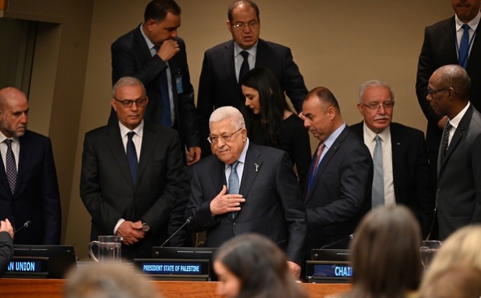 الرئيس عباس أثناء خطابه في الأمم المنحدة بذكرى النكبة الفلسطينية ال75