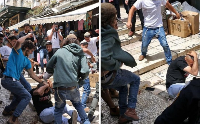 المستوطنونن يعتدون على المقدسيين في البلدة القديمة بمدينة القدس الشريف